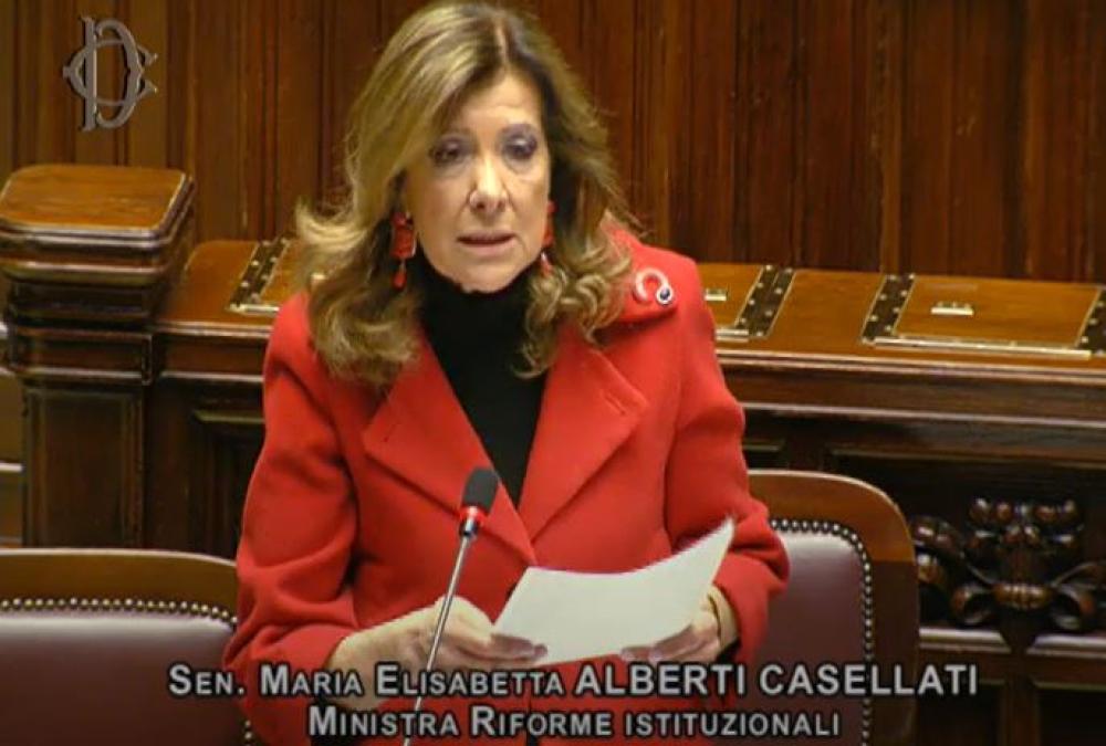 Autonomia, Casellati: "La definizione dei Lep precondizione alle intese tra Stato e Regioni"